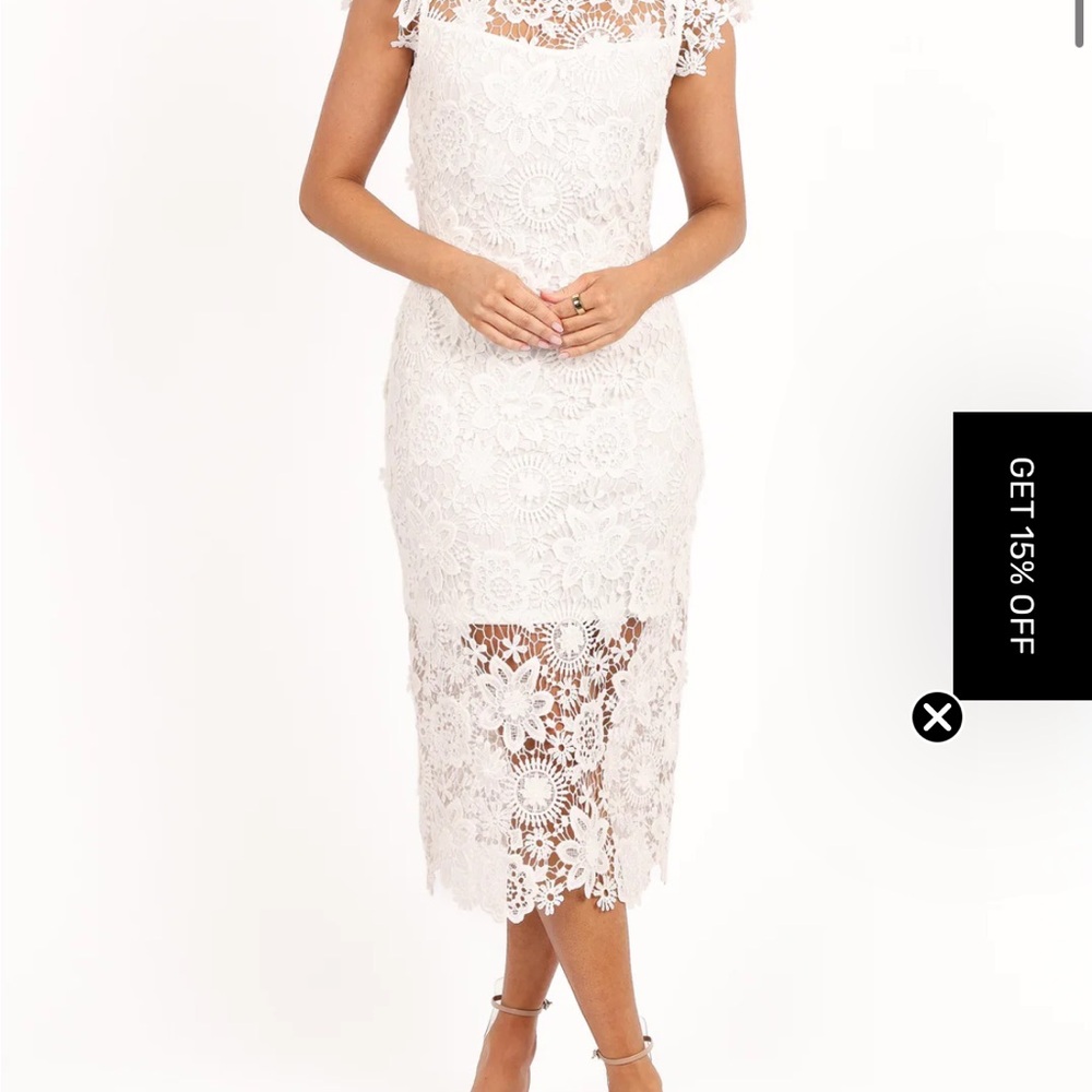Becca Midi Dress- Petal and Pup White Lace Dress - Picture 3 of 4